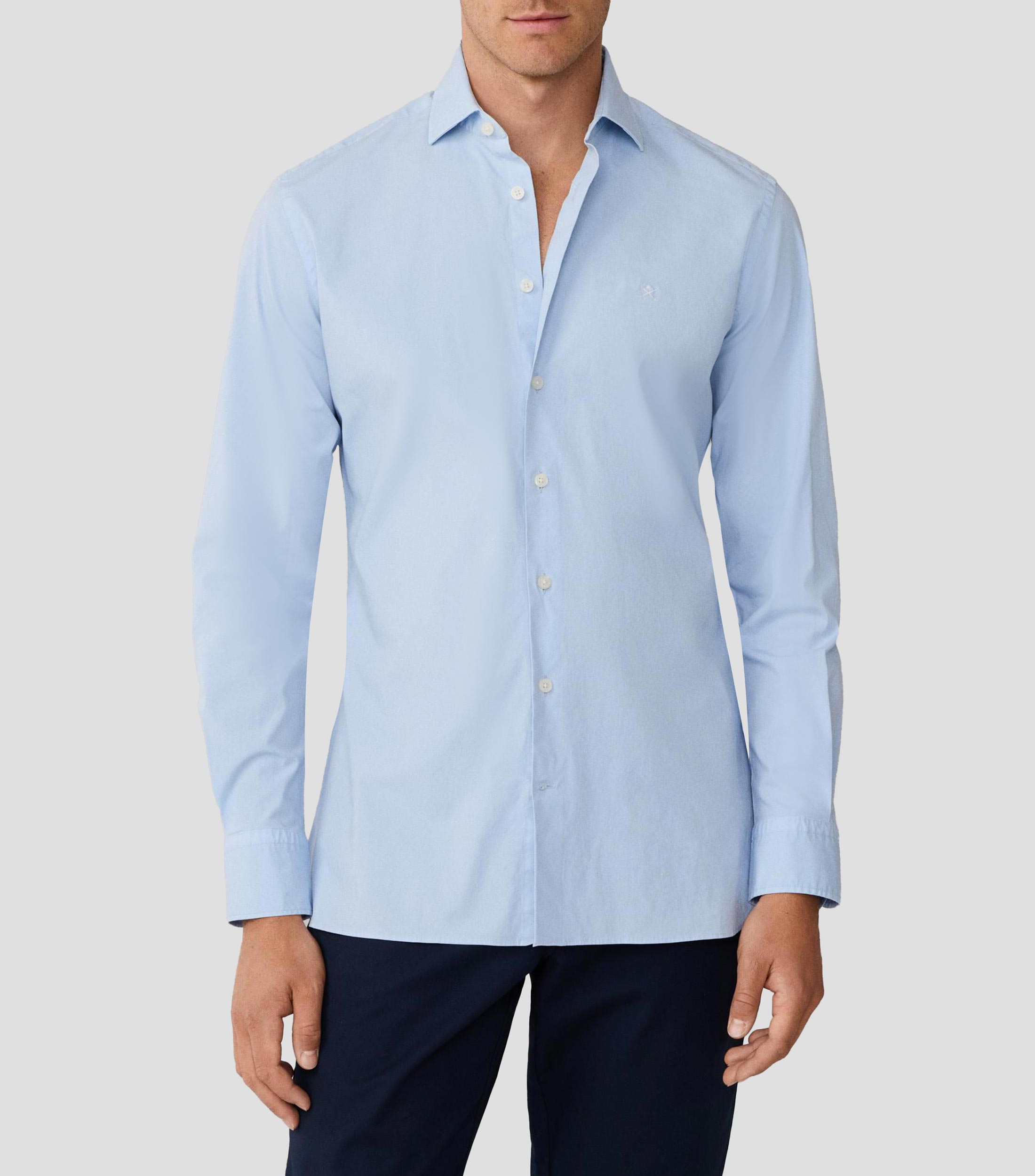 Camisa lisa manga larga Hombre